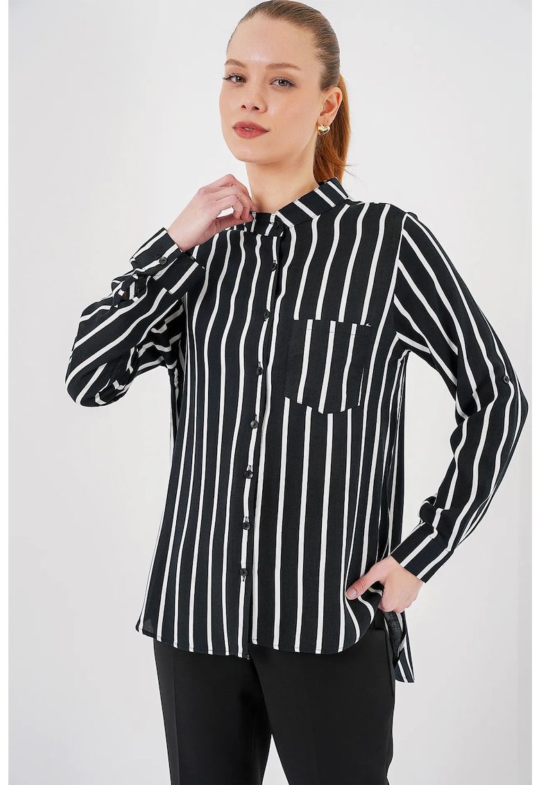 Camasa HiCCUP - cu dungi - maneca lunga - viscoza