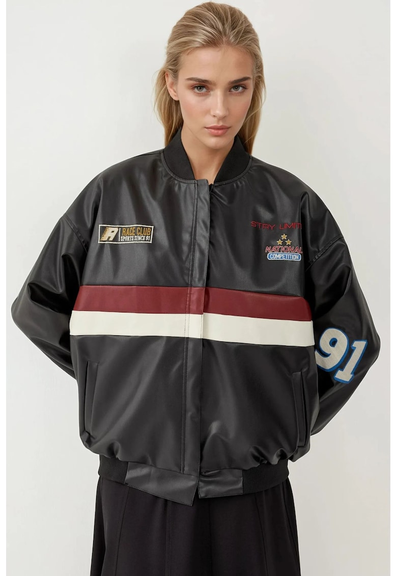 Jacheta scurta dama -  piele ecologica