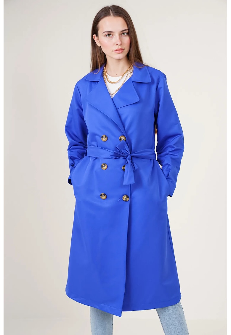 Palton dama - Textil - Albastru royal -