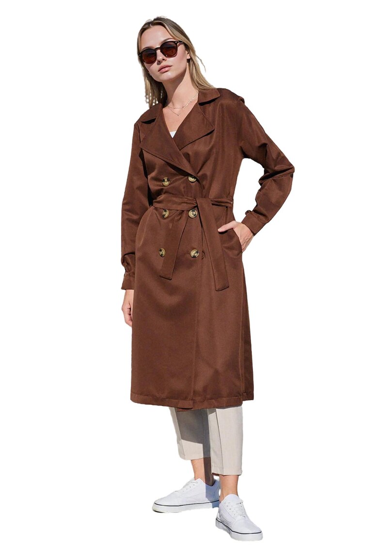 Trenci dama - Poliester - Maro inchis