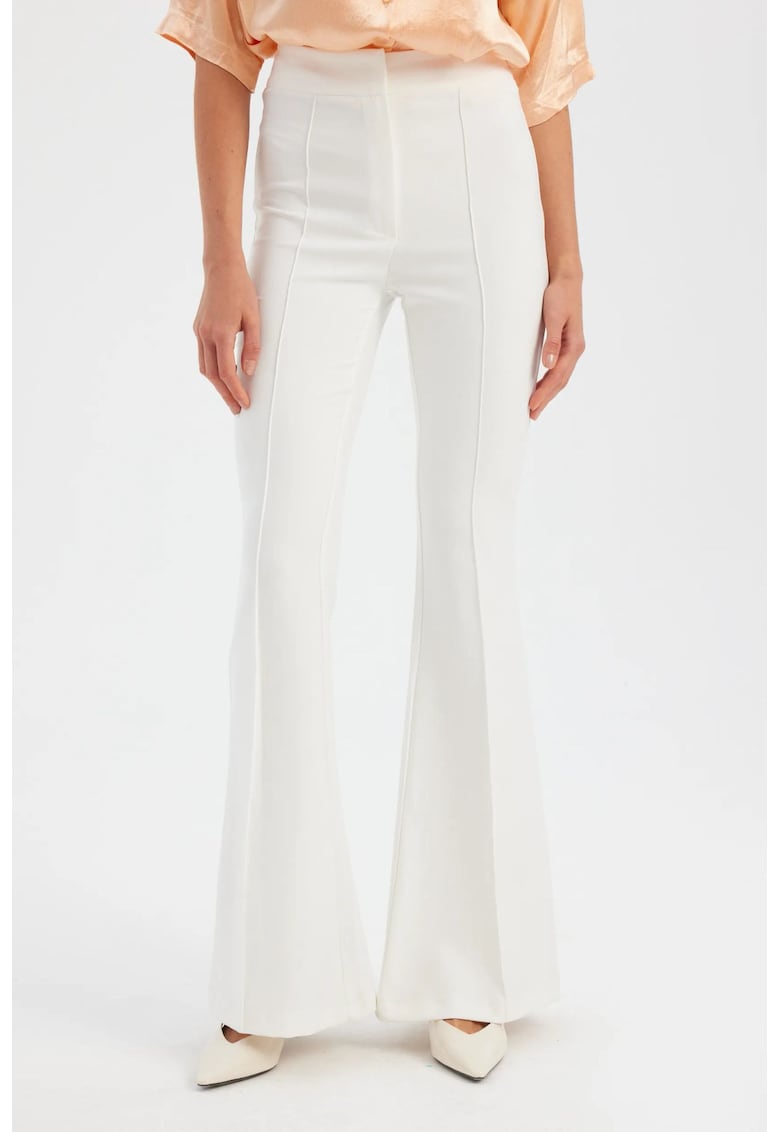 Pantaloni dama - Textil - Alb -