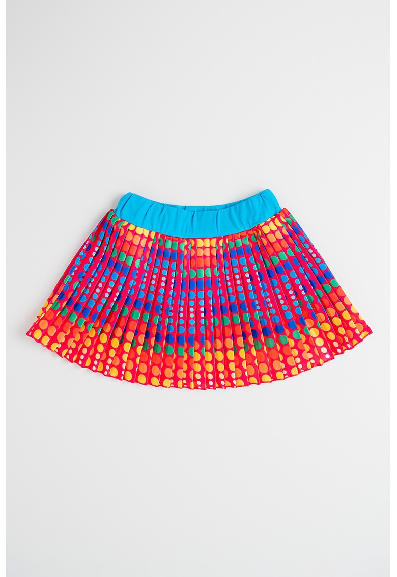 Fusta evazata cu imprimeu grafic - Galben/Fucsia/Albastru