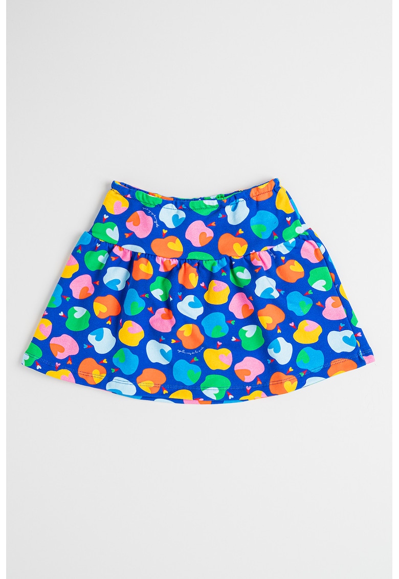 Fusta mini cu imprimeu grafic - Galben sofran/Albastru indigo/Roz