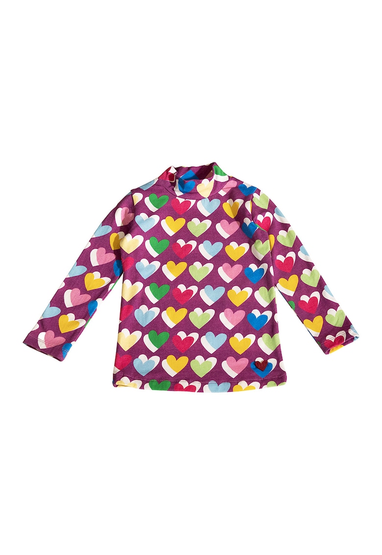 Bluza cu guler inalt si design inima