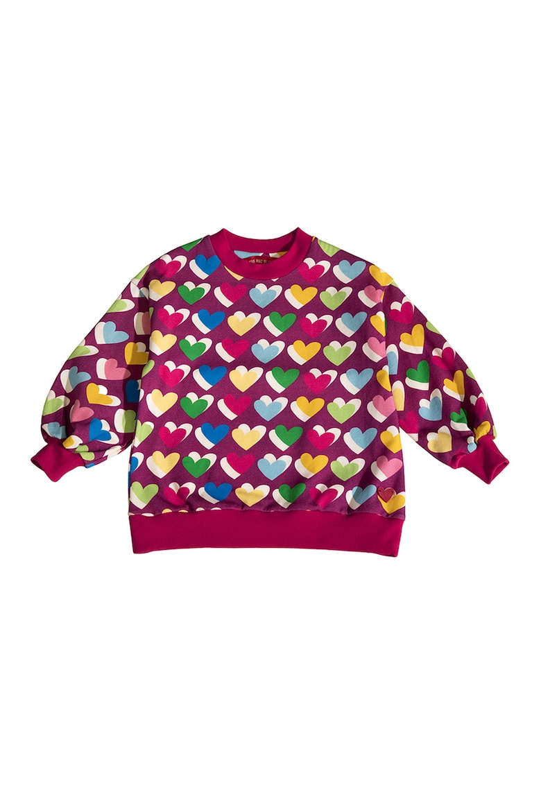 Bluza de trening cu decolteu la baza gatului si design inima Bluza de trening cu decolteu la baza gatului si design inima