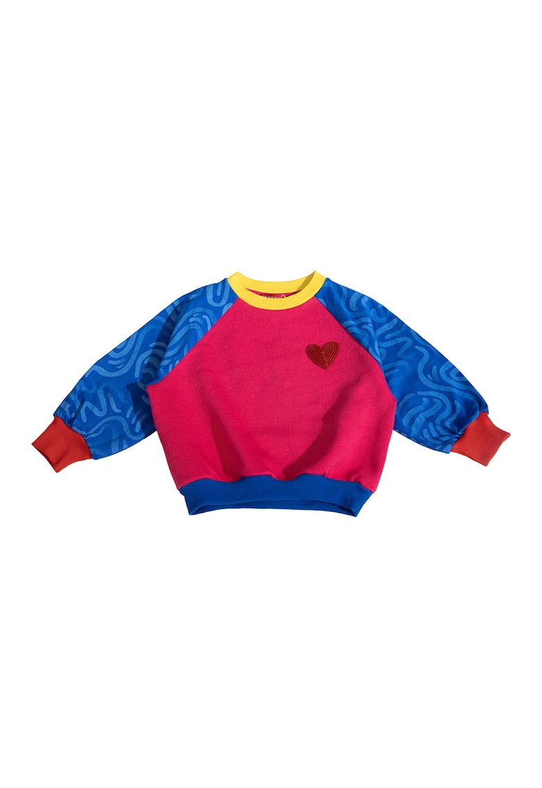 Bluza de trening cu decolteu la baza gatului si maneci lungi - Multicolor