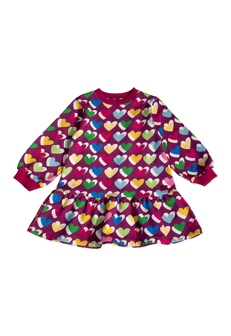 Rochie cu imprimeu si maneci lungi