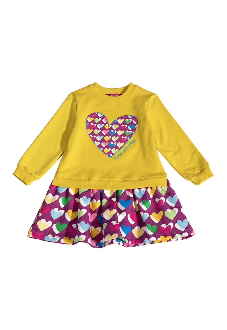 Rochie cu imprimeu si maneci lungi