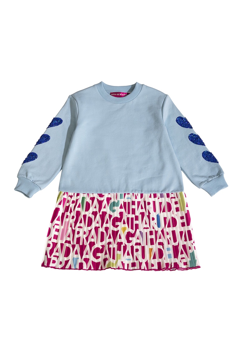 Rochie cu imprimeu si maneci lungi