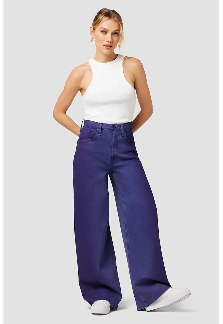 Blugi supradimensionați fără tiv finisat - cu talie înaltă