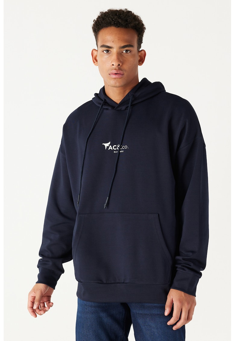 Hanorac cu buzunar kangaroo si text