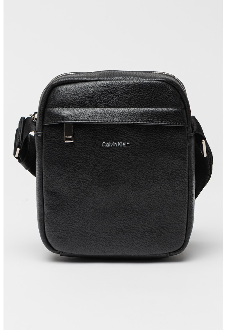 Geanta crossbody de piele ecologica - Negru