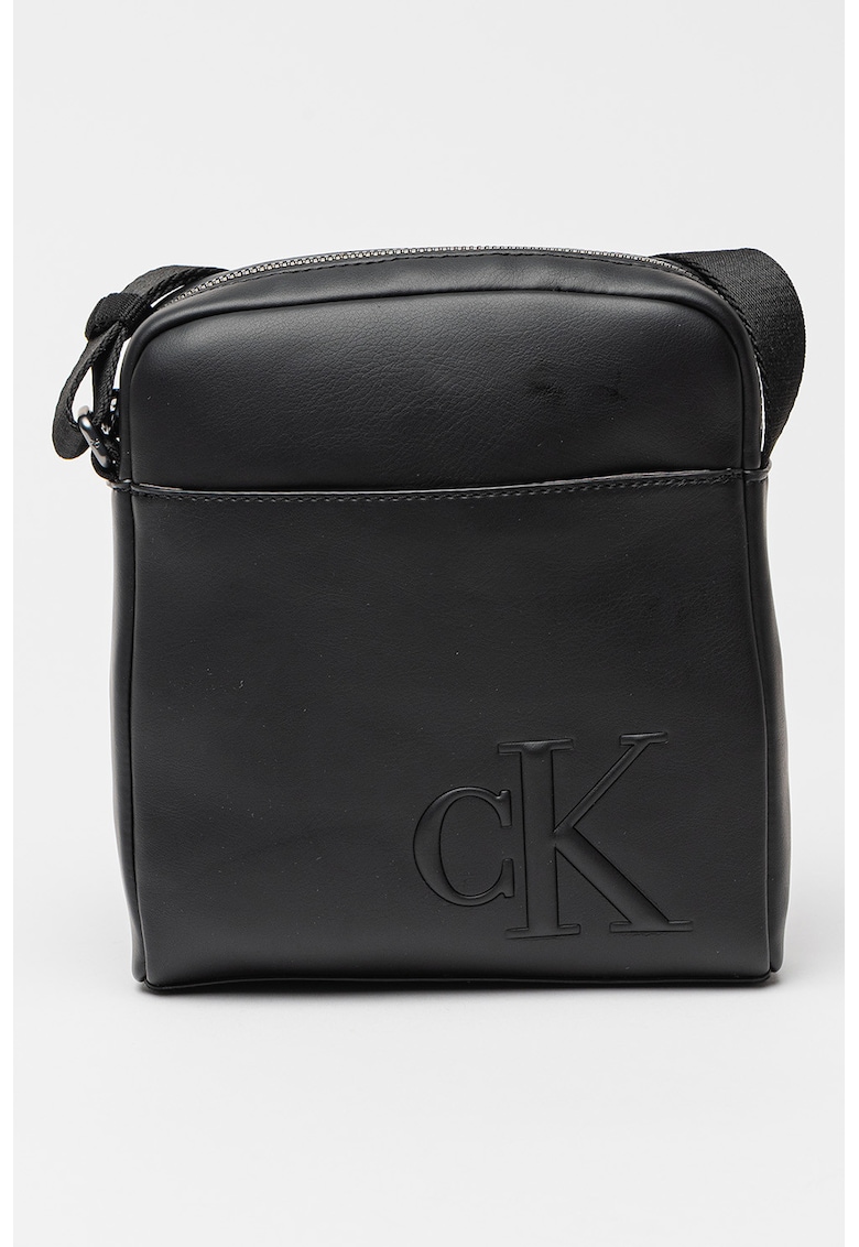 Geanta crossbody cu monograma logo in relief