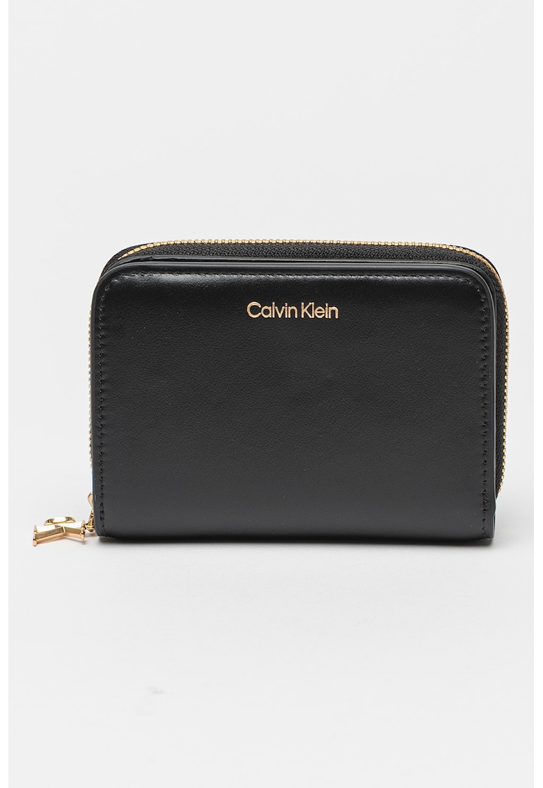 Portofel de piele cu detalii logo metalic