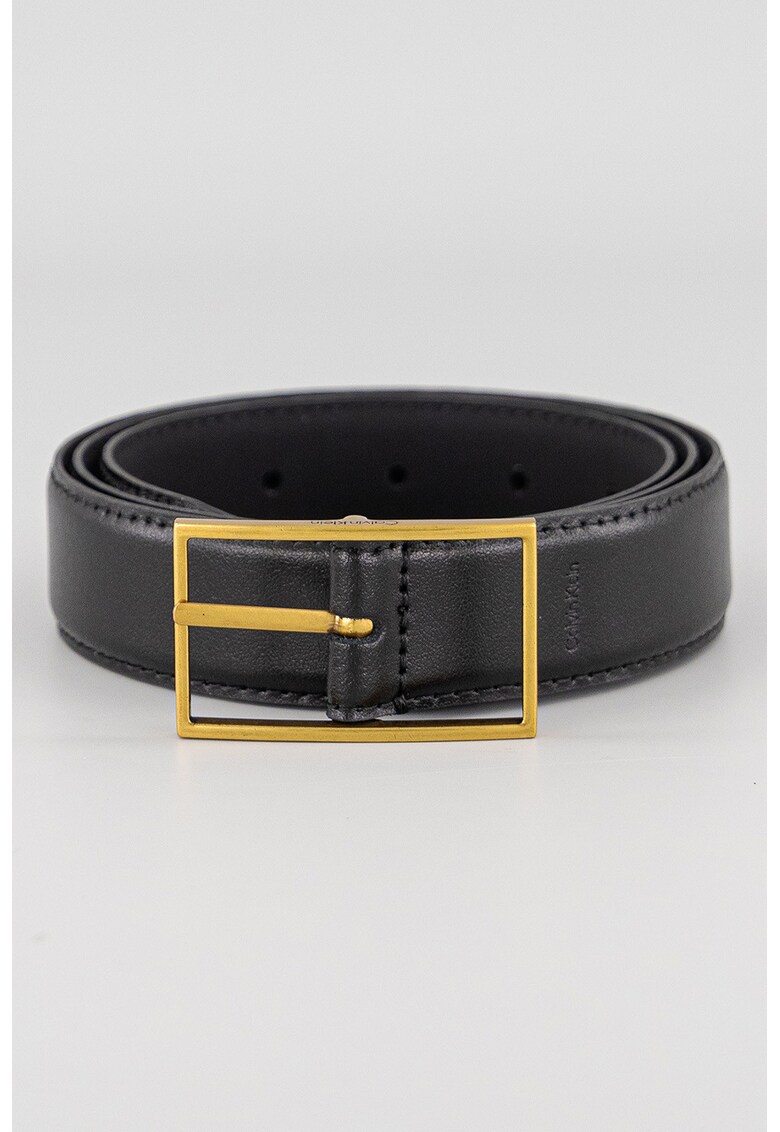 Curea uni de piele - Negru
