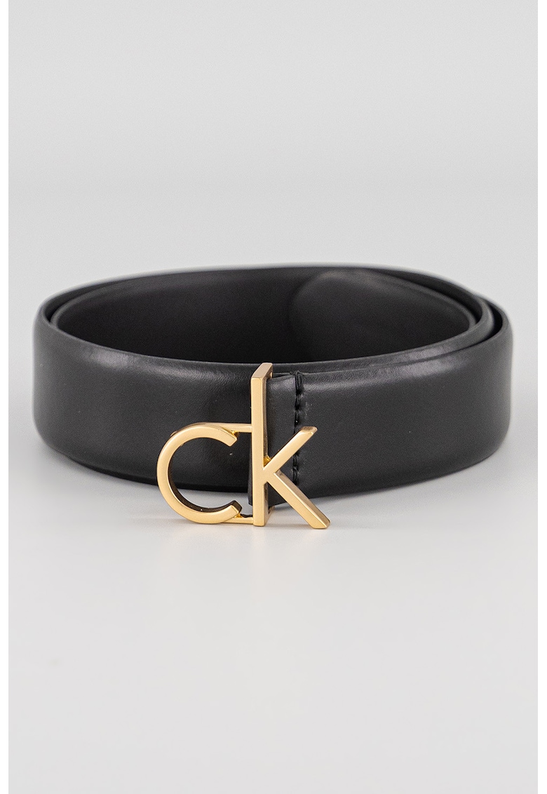 Curea de piele cu catarama cu logo si nit