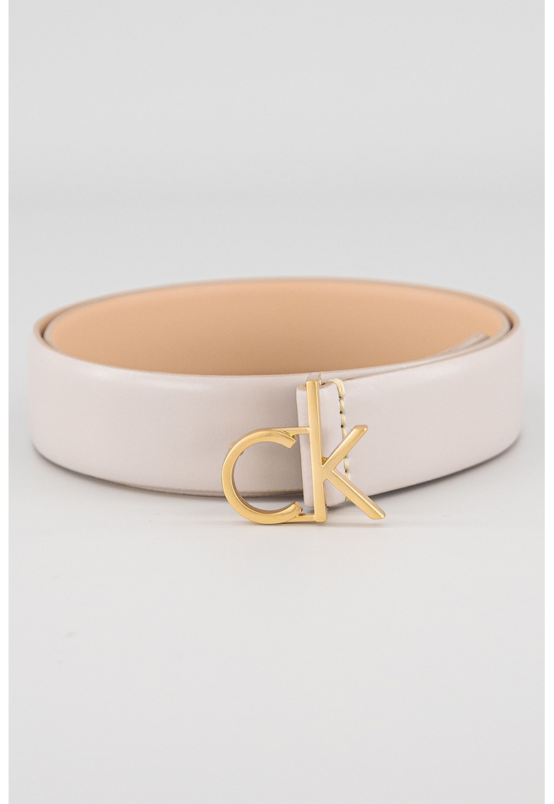 Curea de piele cu catarama cu logo si nit