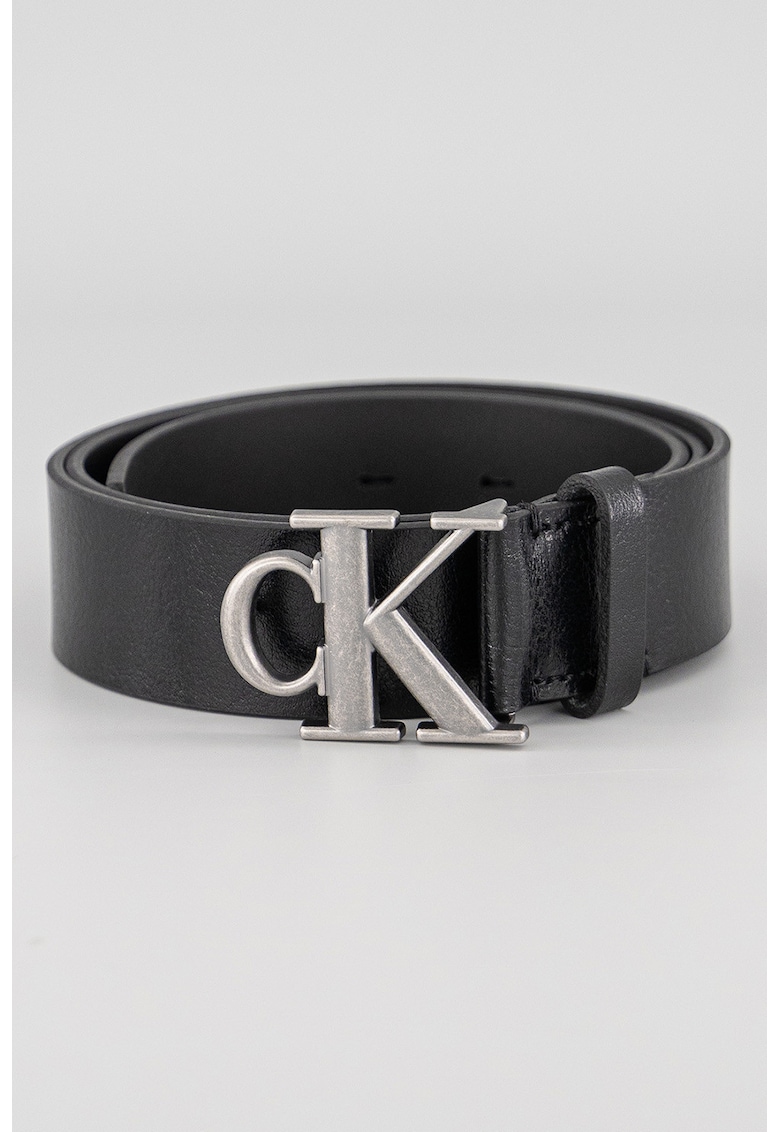 Curea de piele cu logo metalic