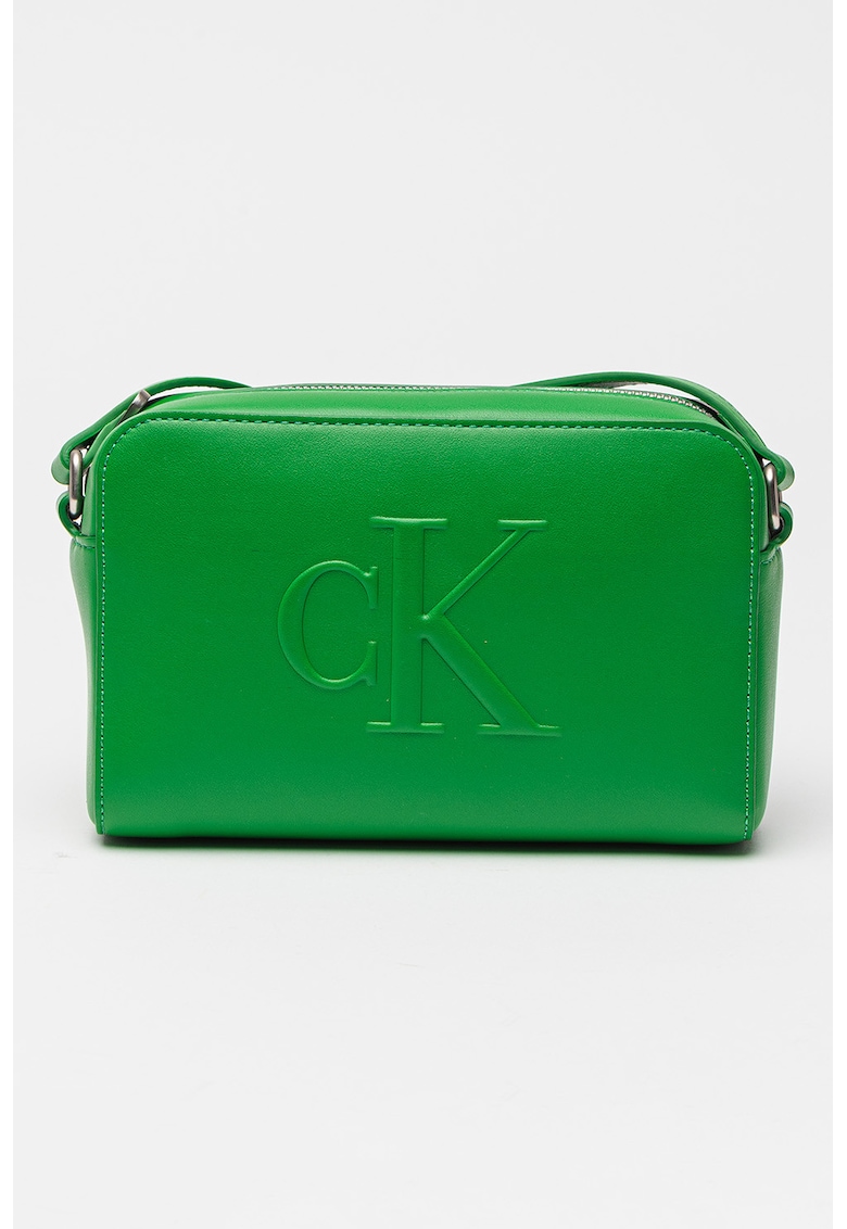 Geanta crossbody din piele ecologica cu logo in relief Geanta crossbody din piele ecologica cu logo in relief