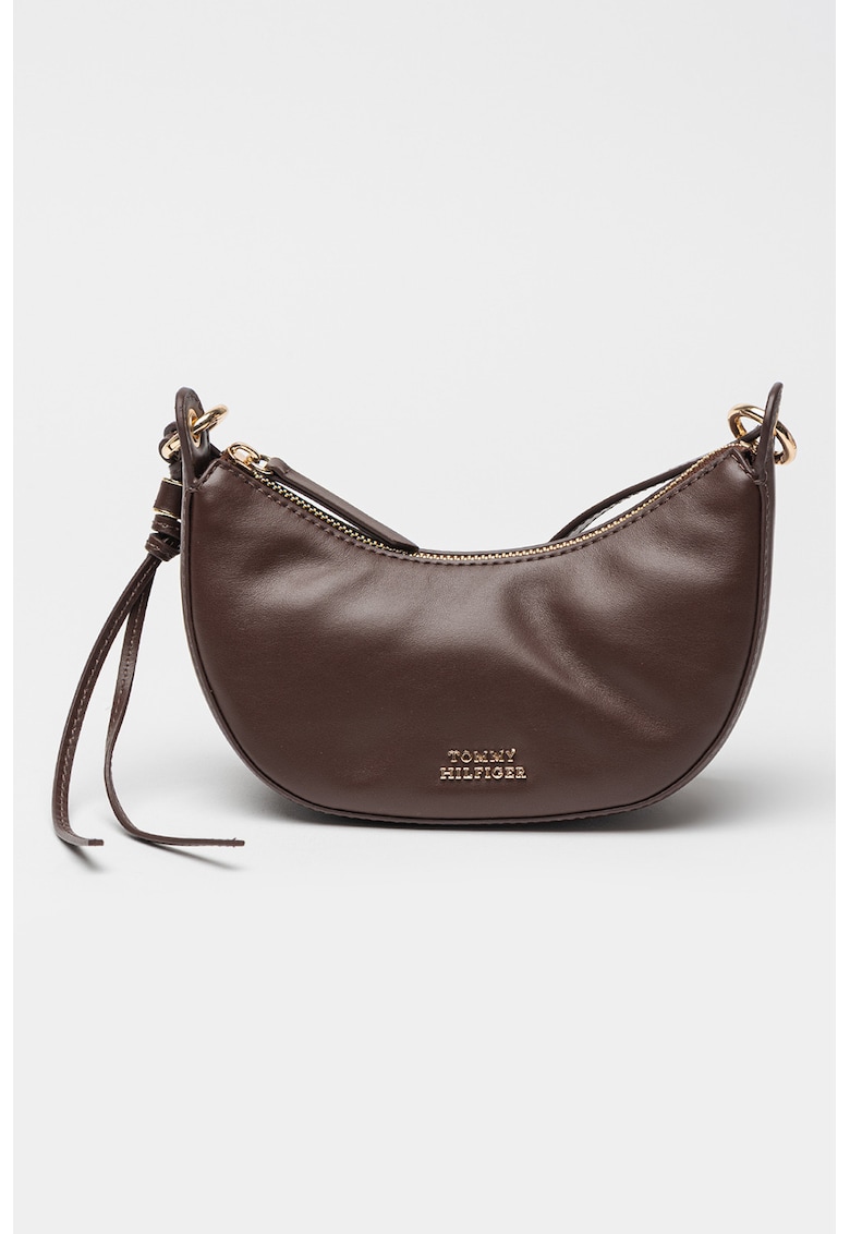 Geanta crossbody de piele in froam de semiluna Geanta crossbody de piele in froam de semiluna