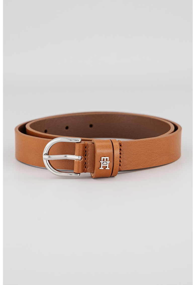 Curea subtire de piele cu logo