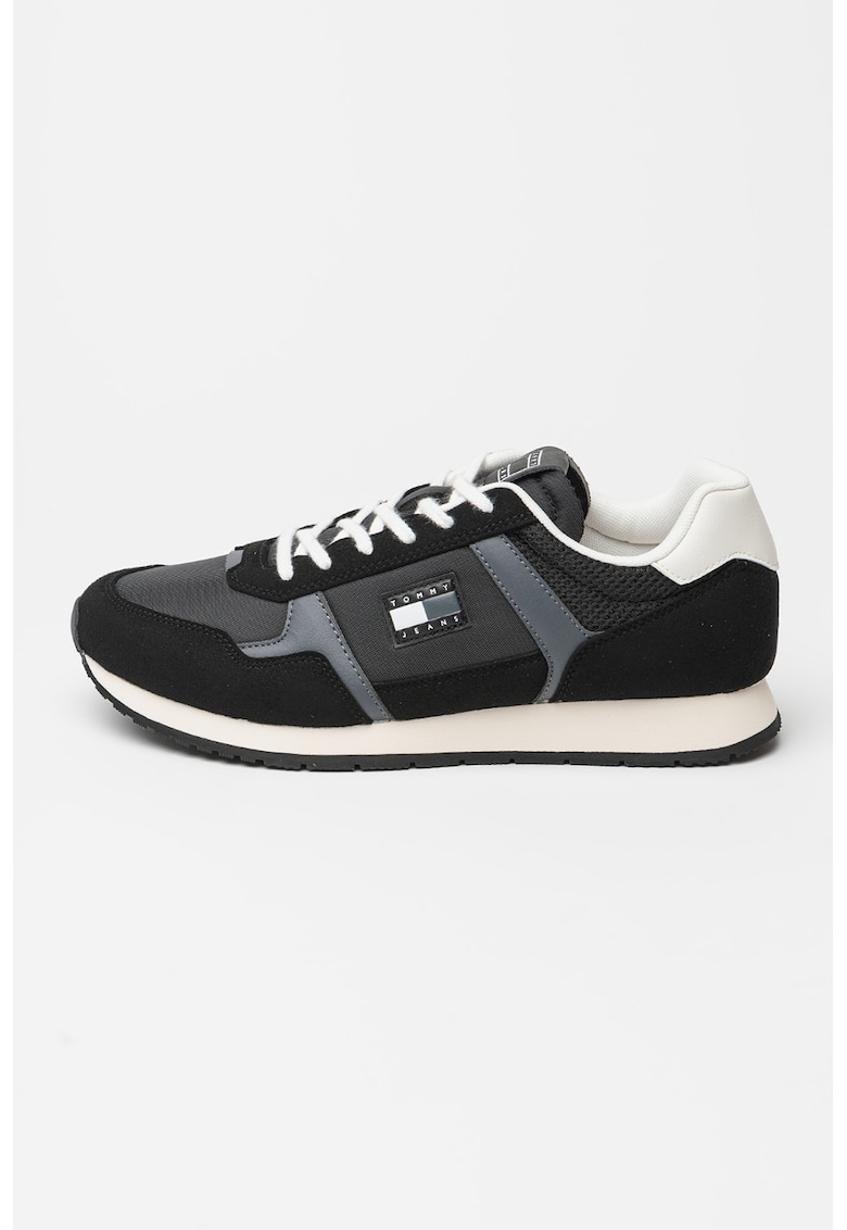 Pantofi sport low-cut cu logo - Negru/Alb murdar/Gri inchis