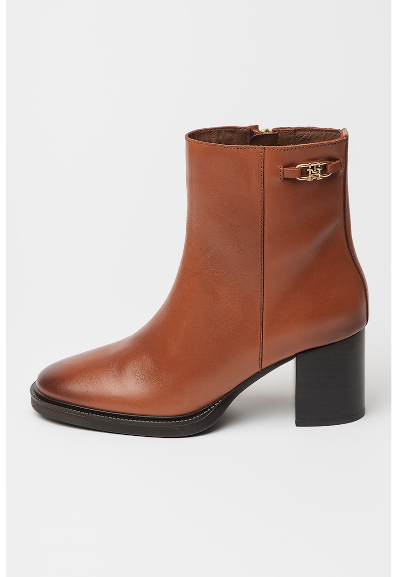 Botine din piele cu toc