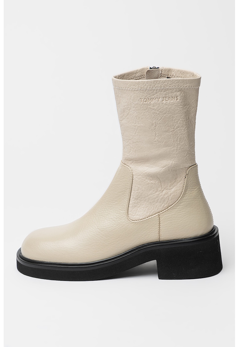 Ghete din piele cu fermoar