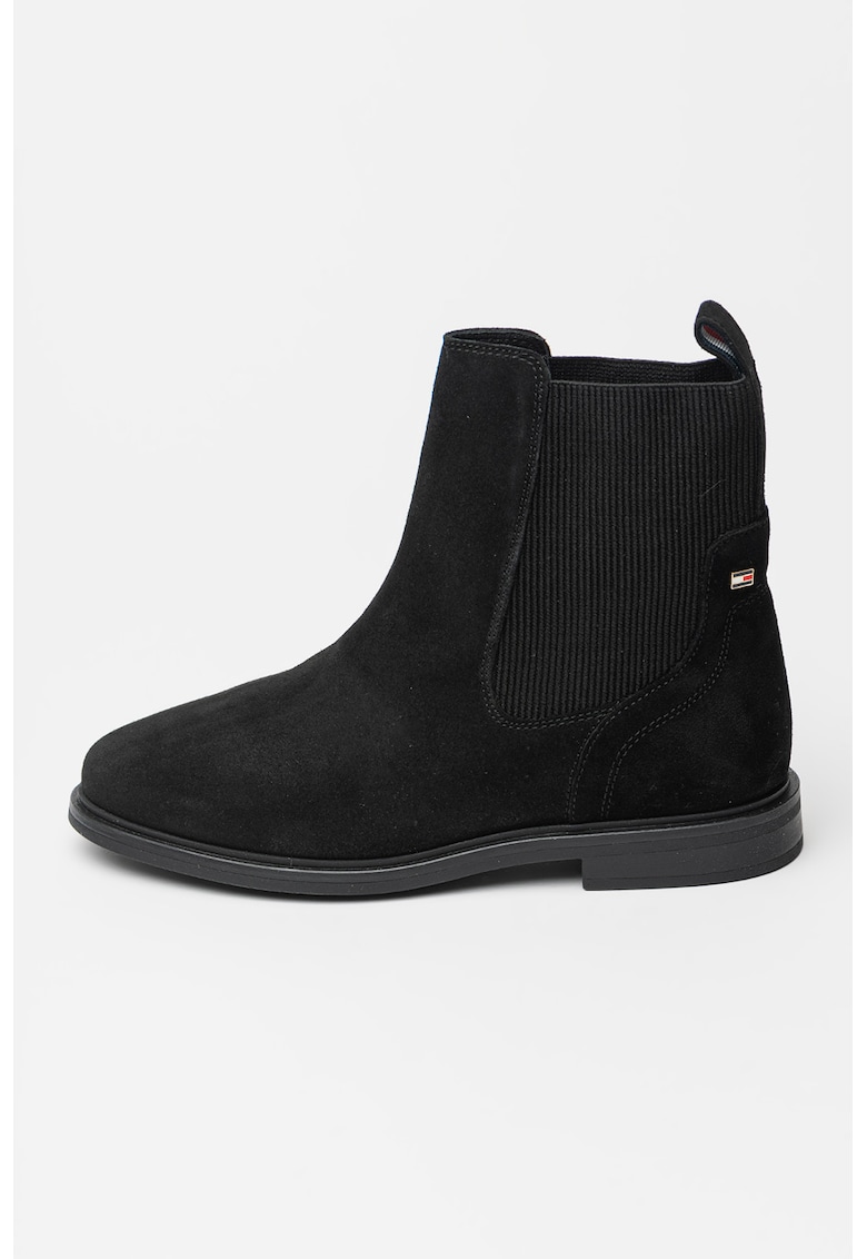 Cizme din piele intoarsa cu varf rotund