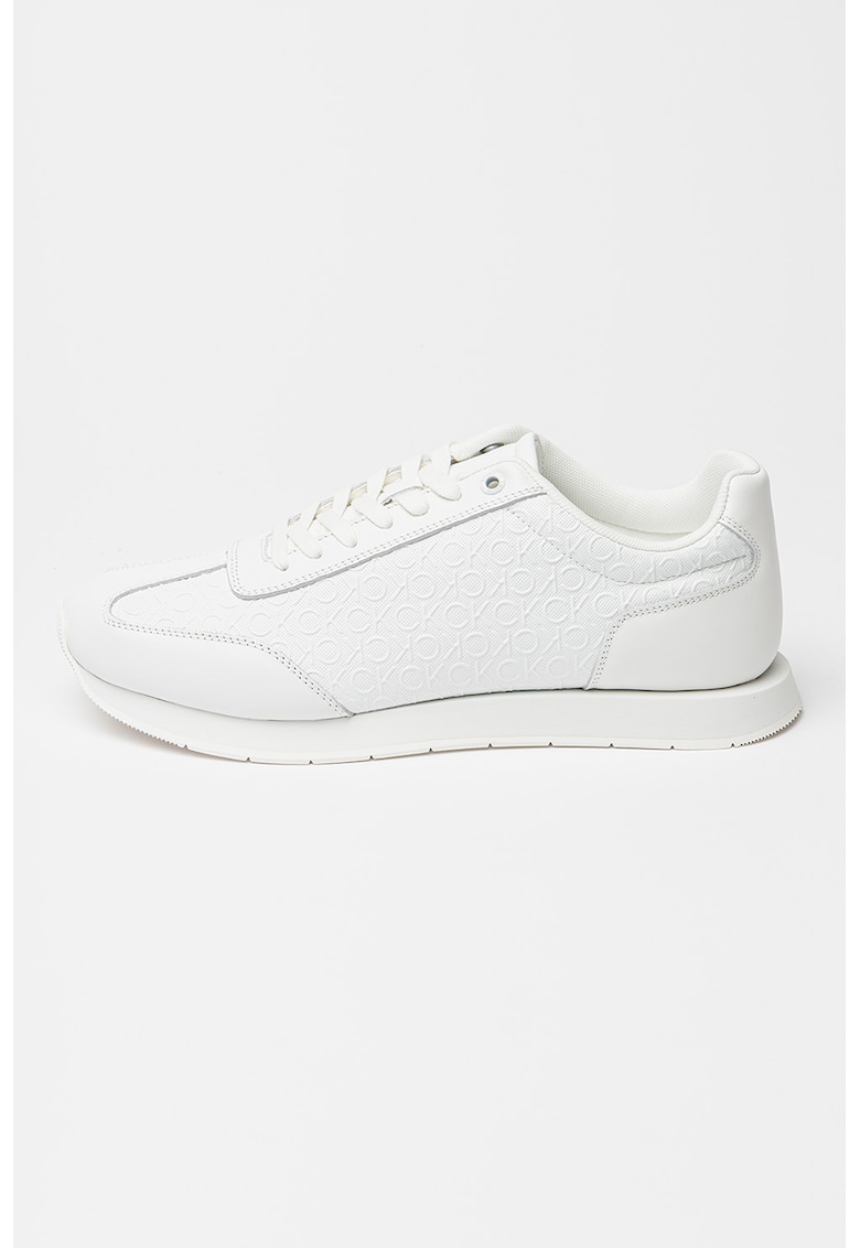 Pantofi sport din piele cu model monograma in relief