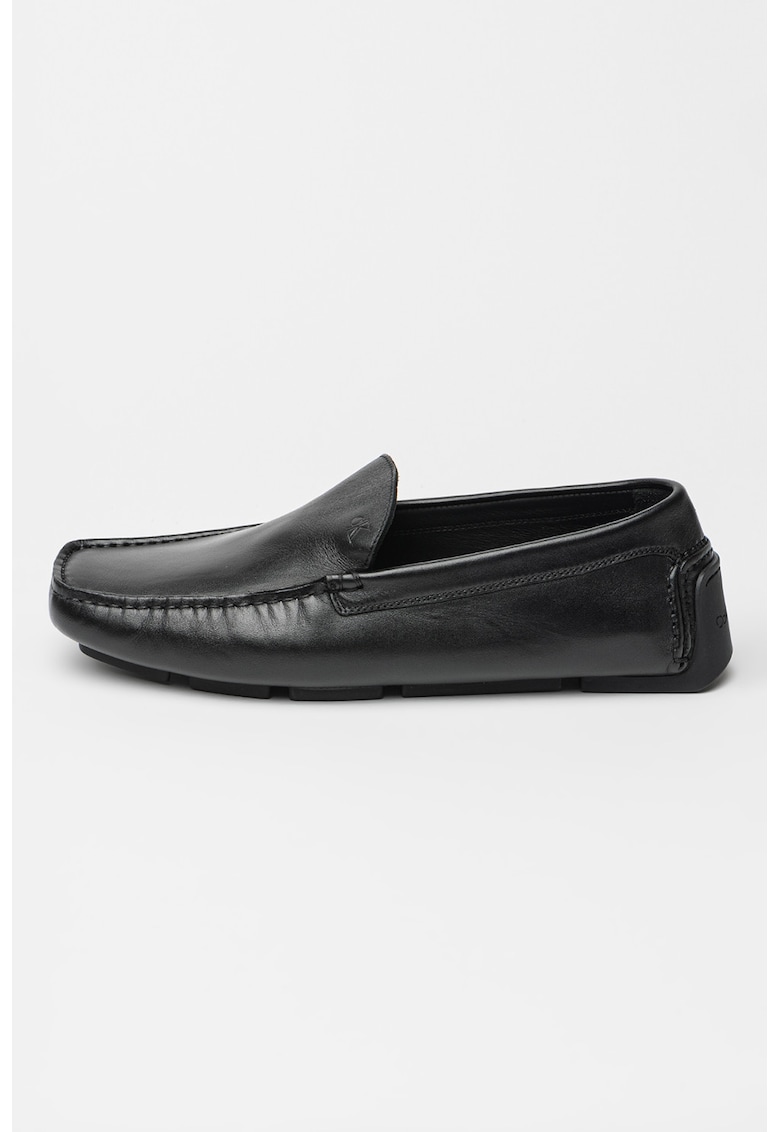 Mocasini flatform din piele - Negru