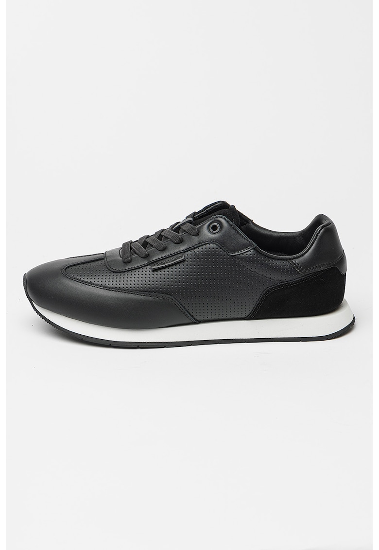 Pantofi sport din piele cu design perforat Pantofi sport din piele cu design perforat