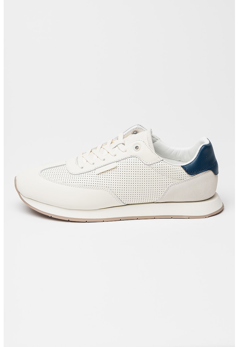 Pantofi sport din piele cu design perforat Pantofi sport din piele cu design perforat