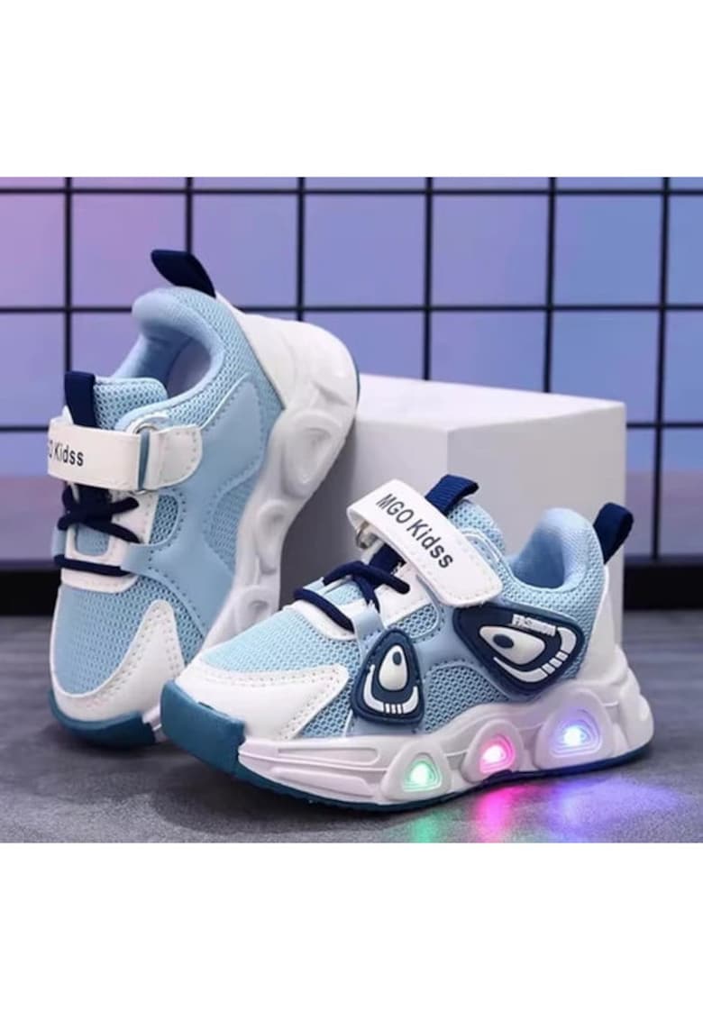 Pantofi sport cu luminite Model AL 22617 Panda new Style - Textil - Baieti - Albastru -
