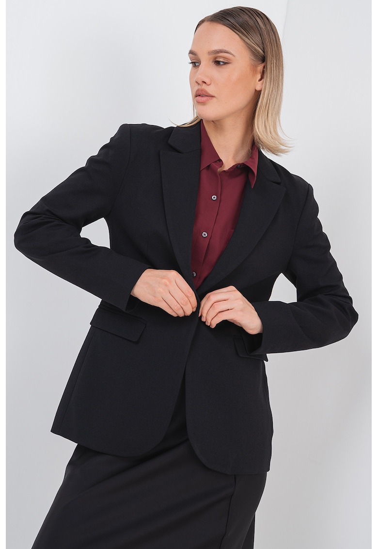 Sacou slim fit cu model uni