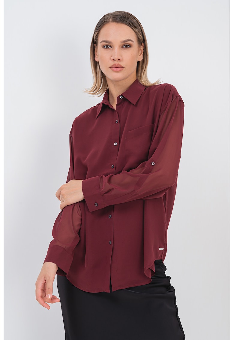 Camasa cu maneci cazute - Violet tyrian