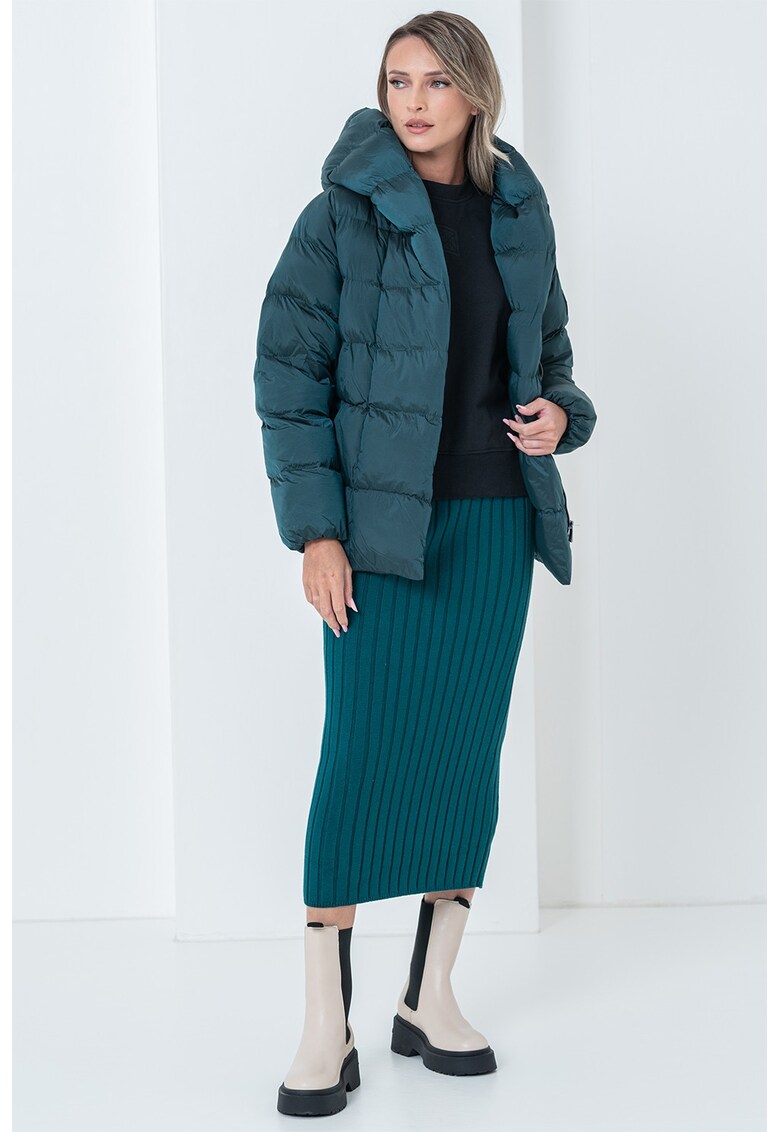 Geaca din nailon cu gluga - Verde inchis