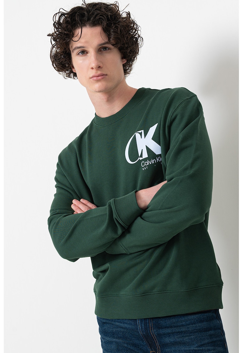 Bluza de trening lejera cu imprimeu logo pe piept