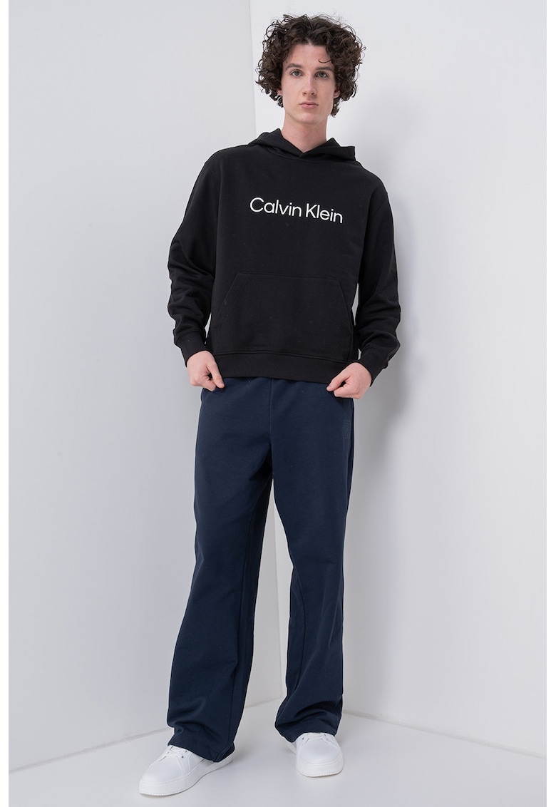 Hanorac din bumbac cu buzunar kangaroo - Negru