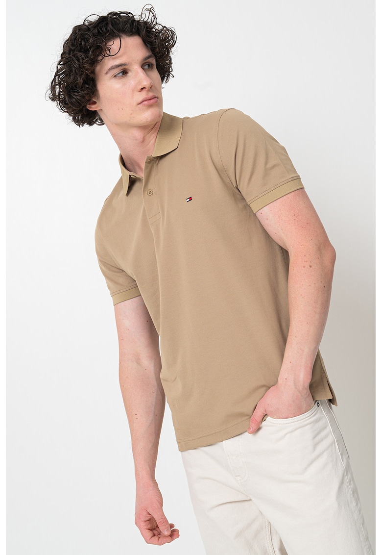Tricou polo regular fit - Maro/Maro nisip