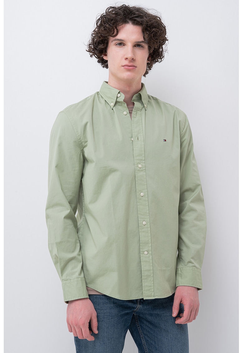 Camasa regular fit din bumbac - Verde deschis