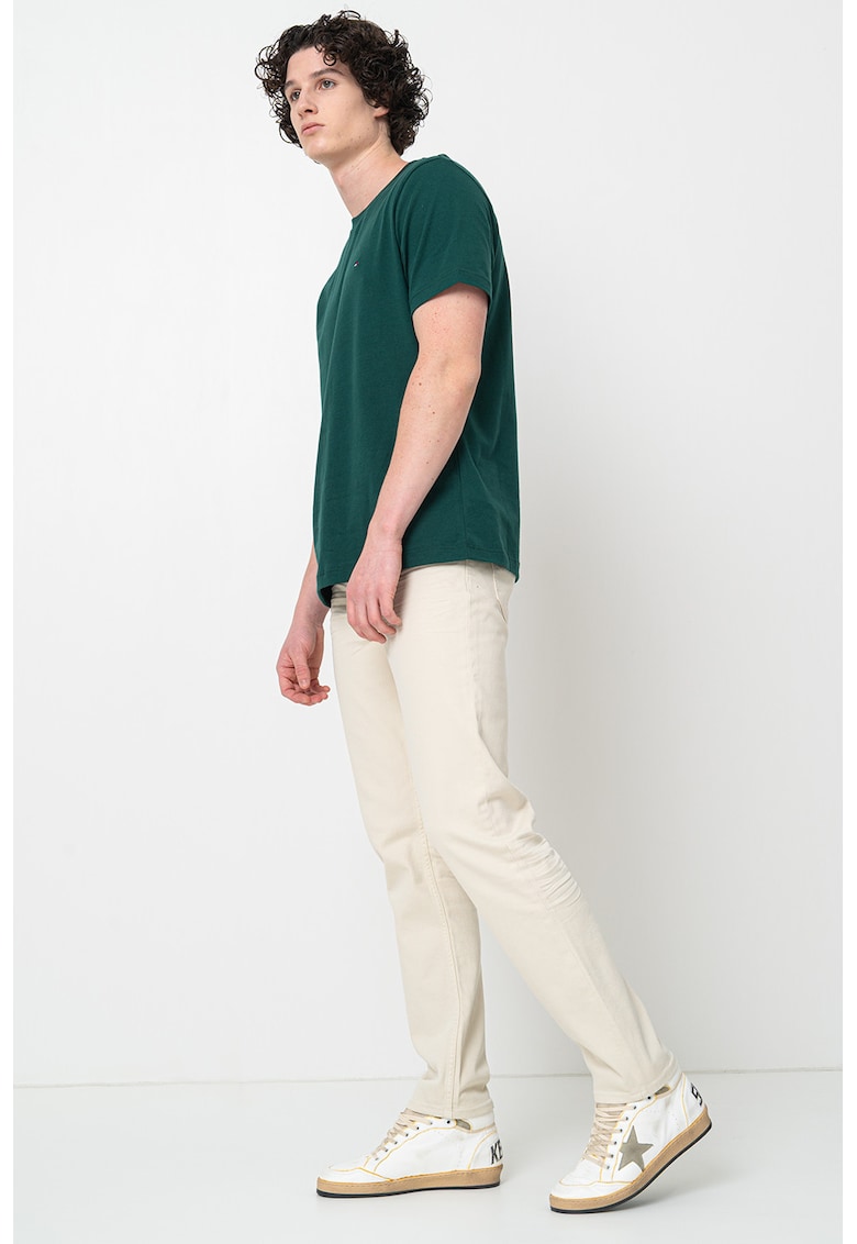 Tommy Hilfiger Tricou regular-fit cu decolteu la baza gatului Essential - Verde englez