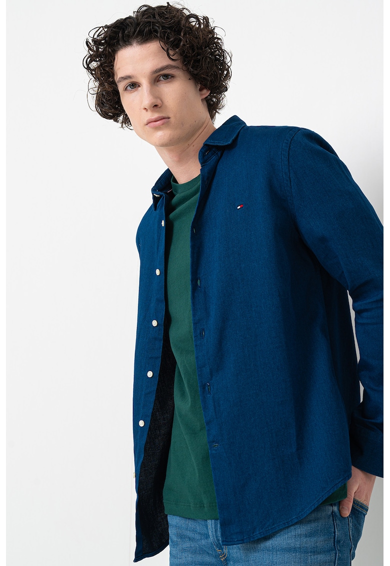 Camasa din bumbac cu model uni