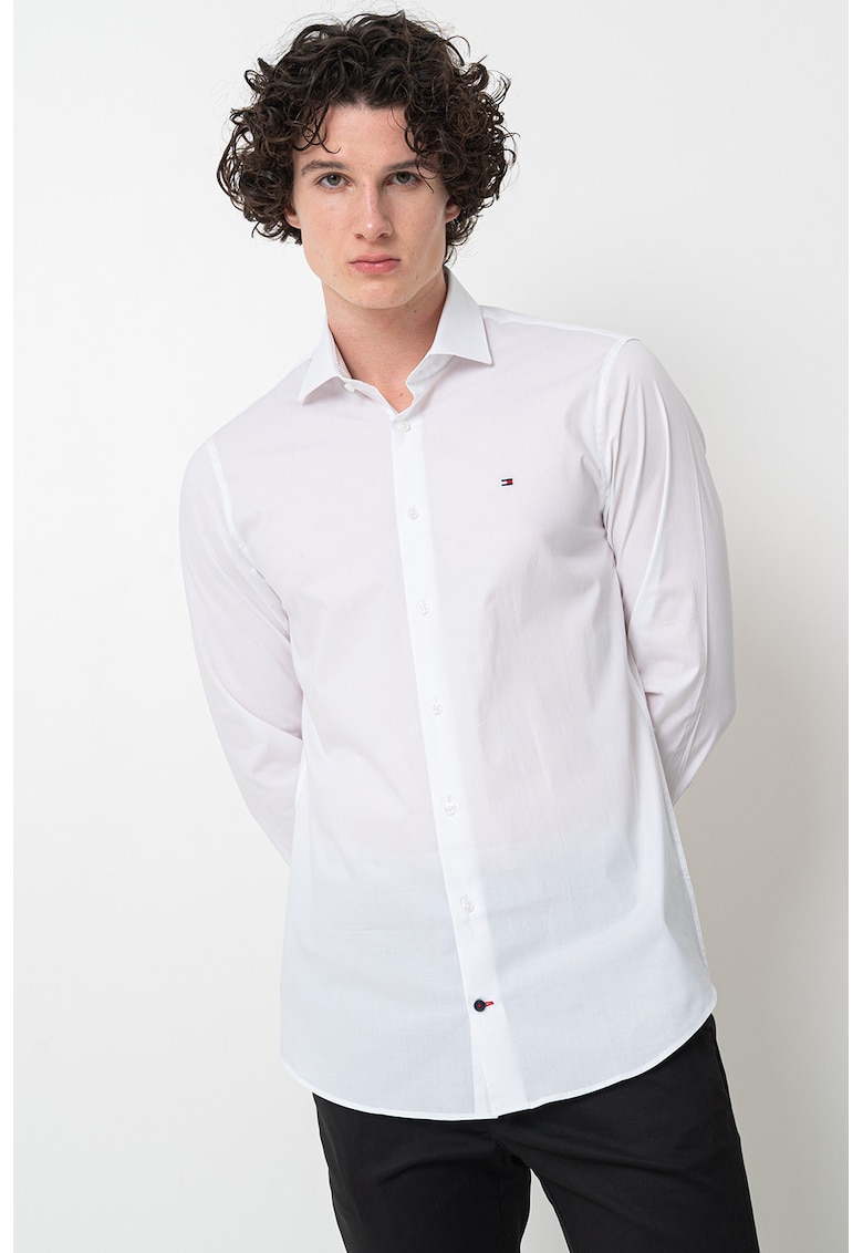 Camasa slim fit din amestec de bumbac - Alb