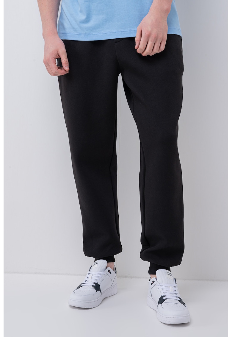 Pantaloni de trening din amestec de bumbac cu snur de ajustare