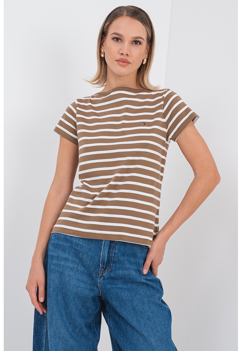 Tricou de bumbac cu model in dungi