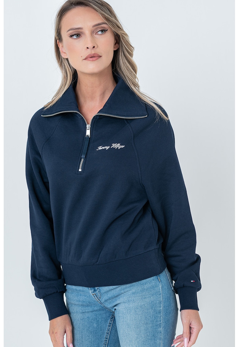 Bluza de trening cu decolteu cu fermoar scurt