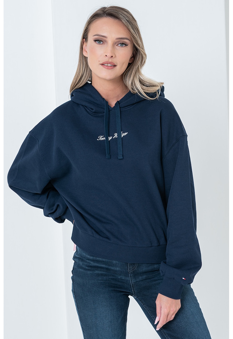 Hanorac cu maneci cazute - Bleumarin