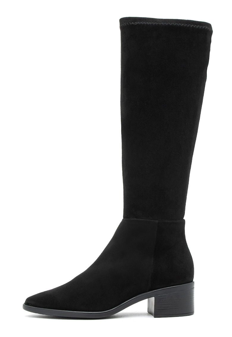 Cizme lungi pana la genunchi din piele intoarsa ecologica