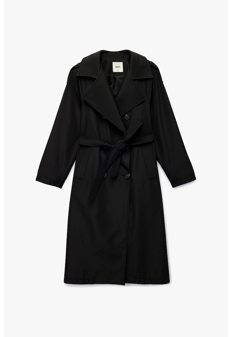 Palton lung regular-fit cu nasturi